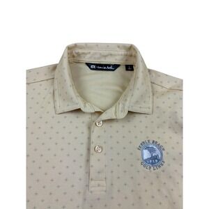 Travis Mathew Mens Golf Polo Shirt Pebble Beach 1919 yellow Small Print